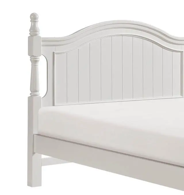 Alt view image 3 of 5 - Classic White Finish 1pc Full Size Poster Bed Wooden Traditional Bedroom Furniture Unique Style Headboard Footboard