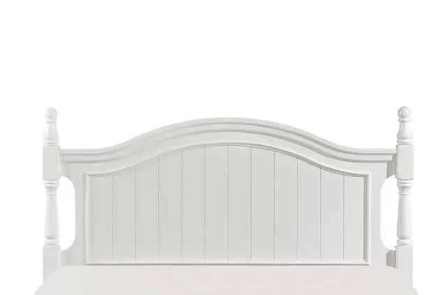 Alt view image 5 of 5 - Classic White Finish 1pc Full Size Poster Bed Wooden Traditional Bedroom Furniture Unique Style Headboard Footboard