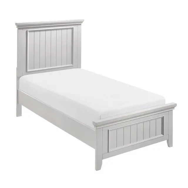 Alt view image 4 of 7 - Farmhouse Style Twin Size Panel Bed 1Pc Classic White Finish Modern Bedroom Wooden Furniture