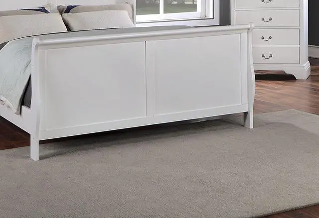 Alt view image 3 of 7 - Modern 1Pc Queen Size Bed Bedroom Furniture Sleigh Design Headboard Footboard Plywood 1Pc Bedframe White Color