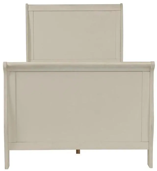 Alt view image 7 of 7 - Modern 1Pc Queen Size Bed Bedroom Furniture Sleigh Design Headboard Footboard Plywood 1Pc Bedframe White Color