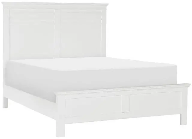 Main image of White Finish Full Bed Transitional Style Wooden Bedroom Furniture 1Pc Panel Bed