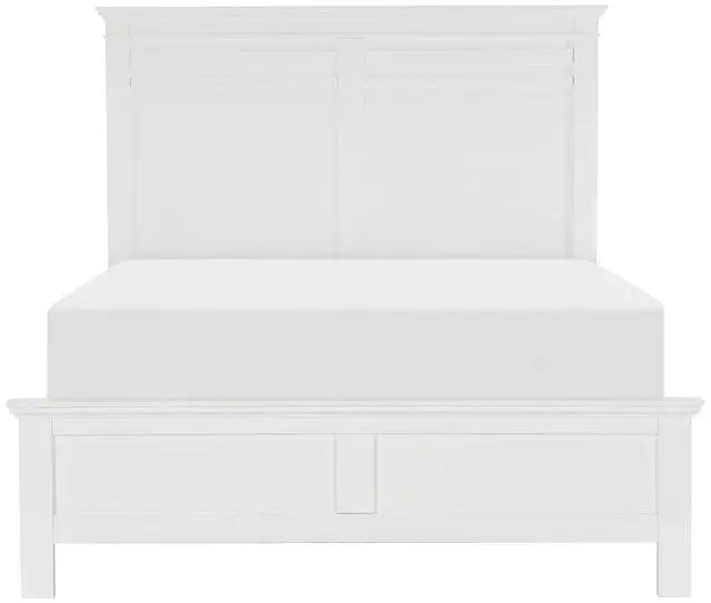 Alt view image 2 of 6 - White Finish Full Bed Transitional Style Wooden Bedroom Furniture 1Pc Panel Bed