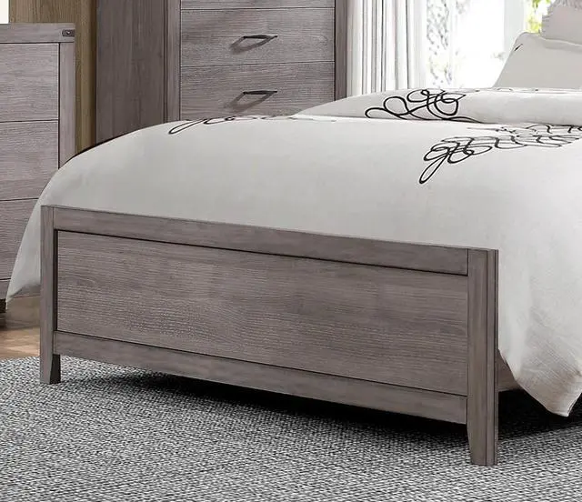 Alt view image 4 of 6 - Brownish Gray Finish Full Size Panel Bed 1pc Faux Leather Upholstered Headboard Industrial Design Bedroom Furniture
