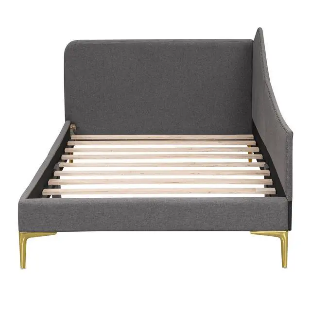 Alt view image 6 of 7 - Twin Size Upholstered Daybed With Headboard And Armrest, Support Legs, Grey