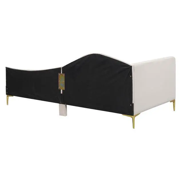 Alt view image 7 of 7 - Twin Size Upholstered Daybed With Headboard And Armrest, Support Legs, Beige