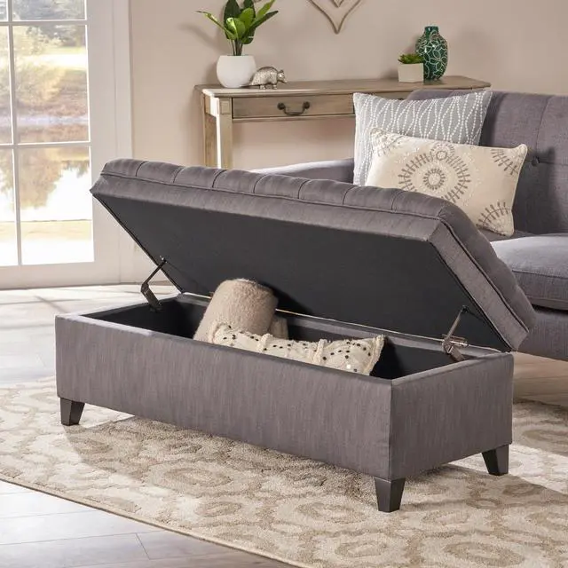 Alt view image 2 of 7 - JULIANA STORAGE OTTOMAN