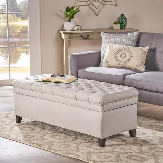 Alt view image 6 of 7 - JULIANA STORAGE OTTOMAN