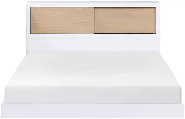 Main image of White Finish Full Bed Bookcase Headboard Youth Bedroom Furniture 1pc
