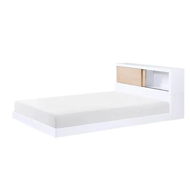 Alt view image 7 of 7 - White Finish Full Bed Bookcase Headboard Youth Bedroom Furniture 1pc