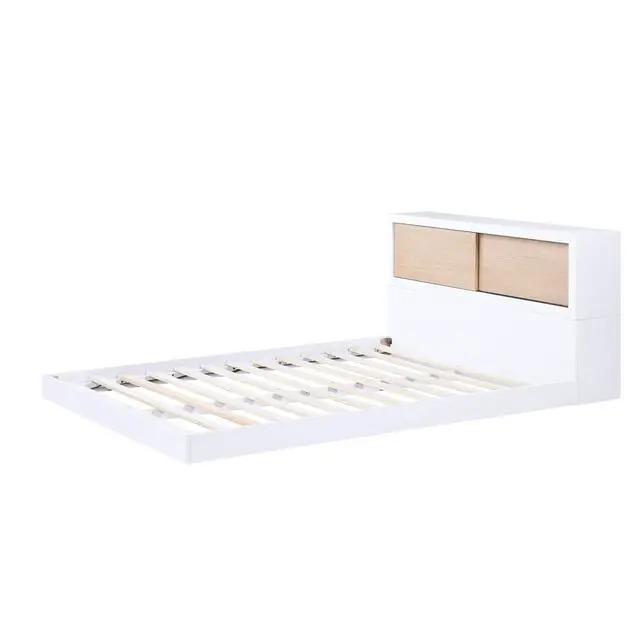 Alt view image 4 of 7 - White Finish Full Bed Bookcase Headboard Youth Bedroom Furniture 1pc