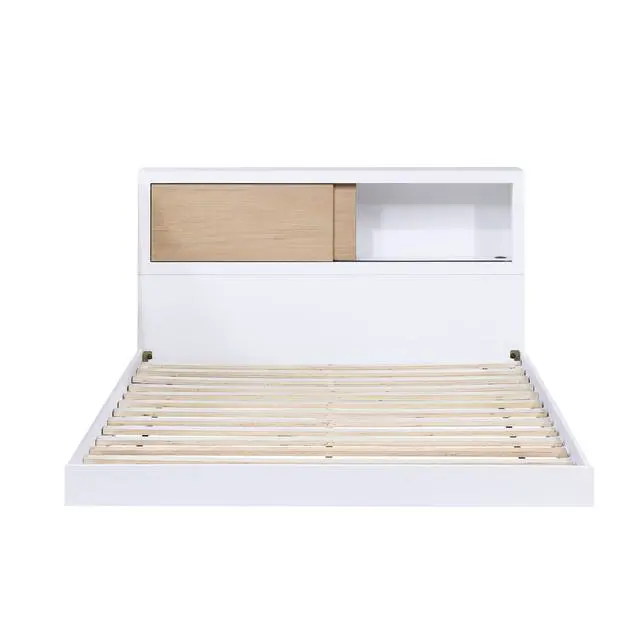 Alt view image 6 of 7 - White Finish Full Bed Bookcase Headboard Youth Bedroom Furniture 1pc