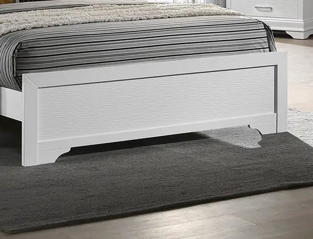 Alt view image 4 of 7 - White Faux Leather Tufted Headboard 1pc Queen Size Bed w LED Bedroom Furniture White Unique Texture FB Solid wood