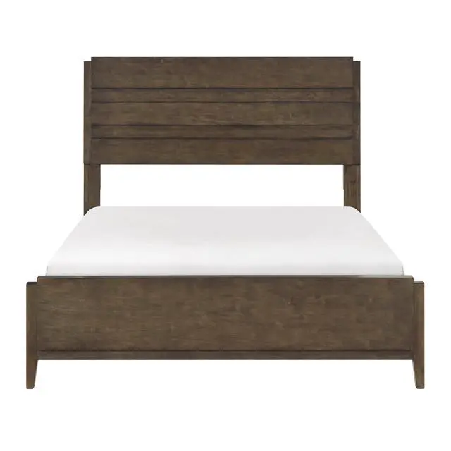Alt view image 2 of 7 - Classic Contemporary Dark Walnut Finish Queen Bed 1Pc Durable Panel Bedroom Furniture Solid Rubberwood