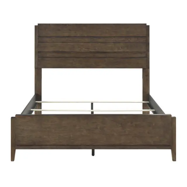 Alt view image 3 of 7 - Classic Contemporary Dark Walnut Finish Queen Bed 1Pc Durable Panel Bedroom Furniture Solid Rubberwood