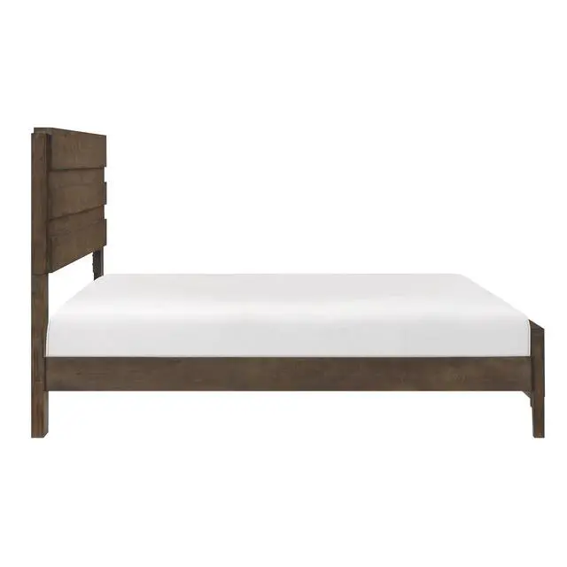Alt view image 7 of 7 - Classic Contemporary Dark Walnut Finish Queen Bed 1Pc Durable Panel Bedroom Furniture Solid Rubberwood