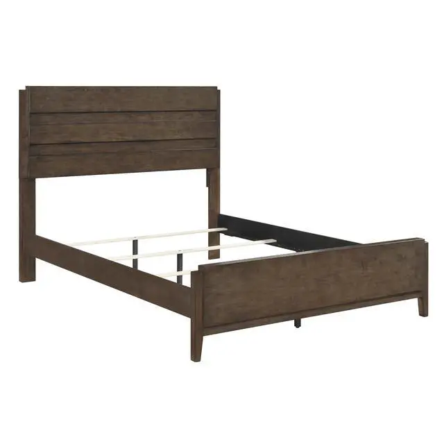Alt view image 6 of 7 - Classic Contemporary Dark Walnut Finish Queen Bed 1Pc Durable Panel Bedroom Furniture Solid Rubberwood
