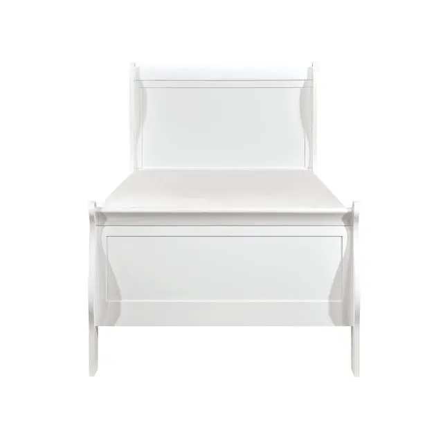 Alt view image 3 of 6 - 1Pc White Finish Twin Size Bed Traditional Louis Philippe Style Wooden Bedroom Furniture