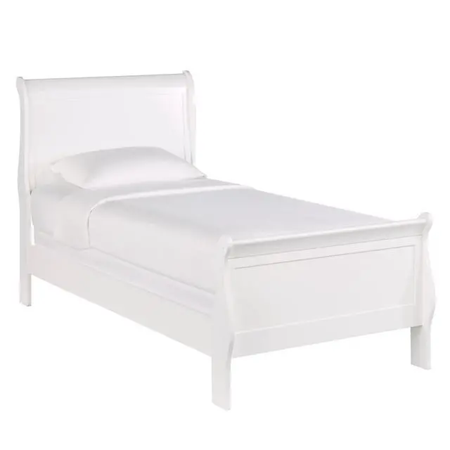 Alt view image 6 of 6 - 1Pc White Finish Twin Size Bed Traditional Louis Philippe Style Wooden Bedroom Furniture