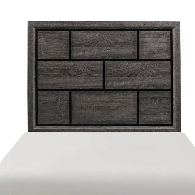 Alt view image 4 of 5 - Modern Contemporary Gray Finish Twin Bed Wooden Bedroom Furniture 1Pc Line Design Headboard Panel