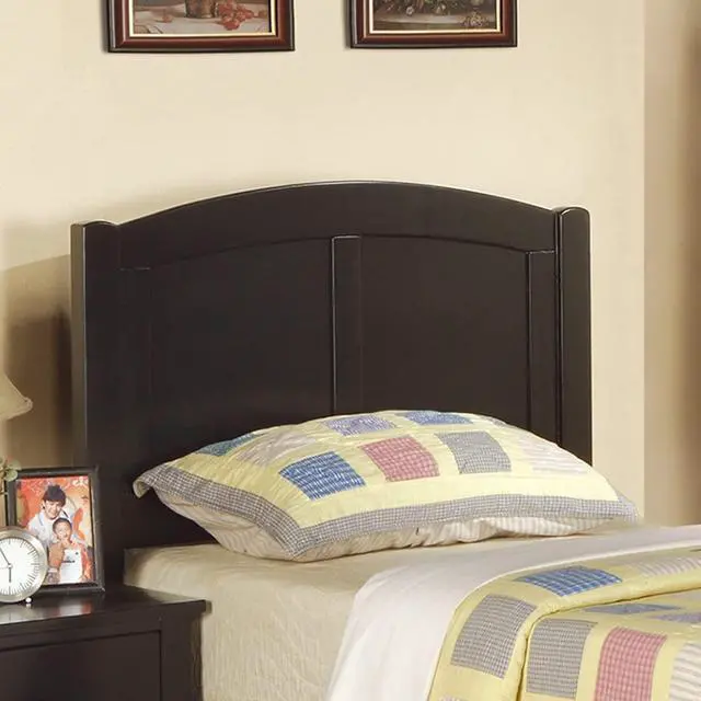 Alt view image 4 of 7 - Black Color 1Pc Full Size Bed Youth Bedroom Furniture Unique Arch Design Headboard Footboard Rubberwood