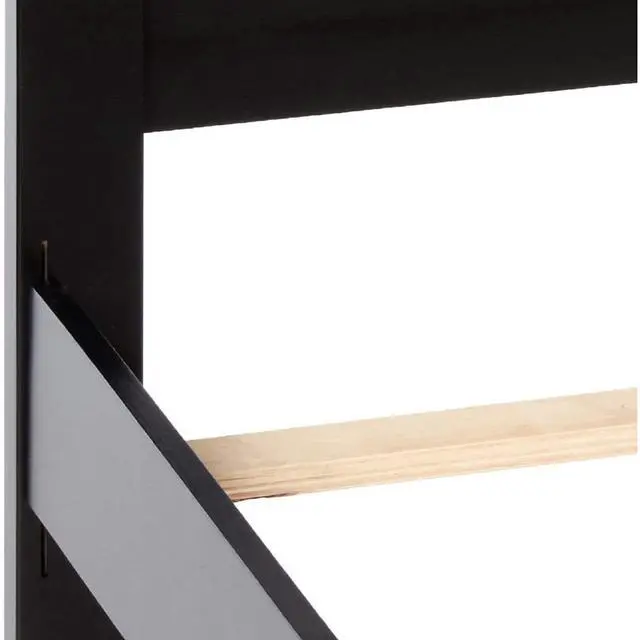 Alt view image 6 of 7 - Black Color 1Pc Full Size Bed Youth Bedroom Furniture Unique Arch Design Headboard Footboard Rubberwood