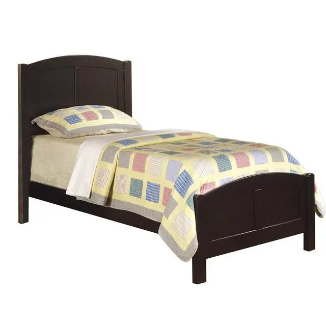 Alt view image 5 of 7 - Black Color 1Pc Full Size Bed Youth Bedroom Furniture Unique Arch Design Headboard Footboard Rubberwood