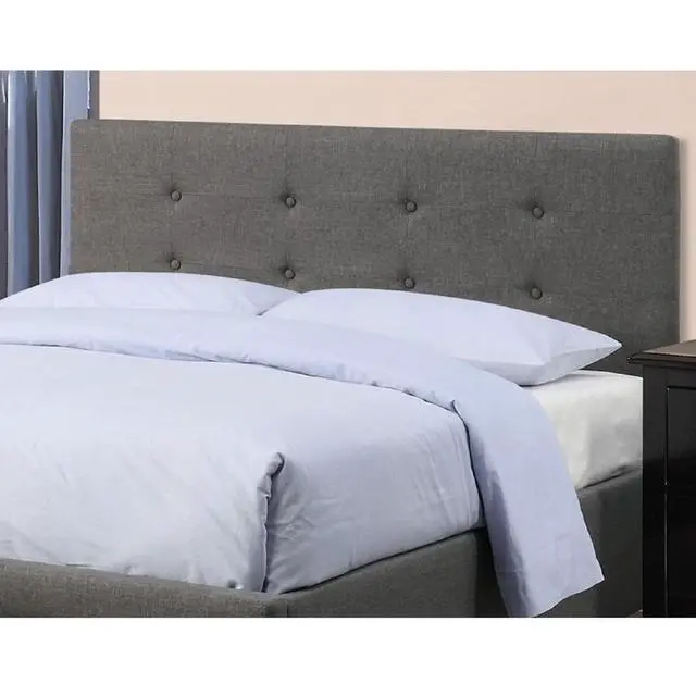 Alt view image 4 of 7 - Modern Bedroom Furniture Grey Polyfiber 1Pc Full Size Bed Tufted Headboard Storage Drawer Footboard