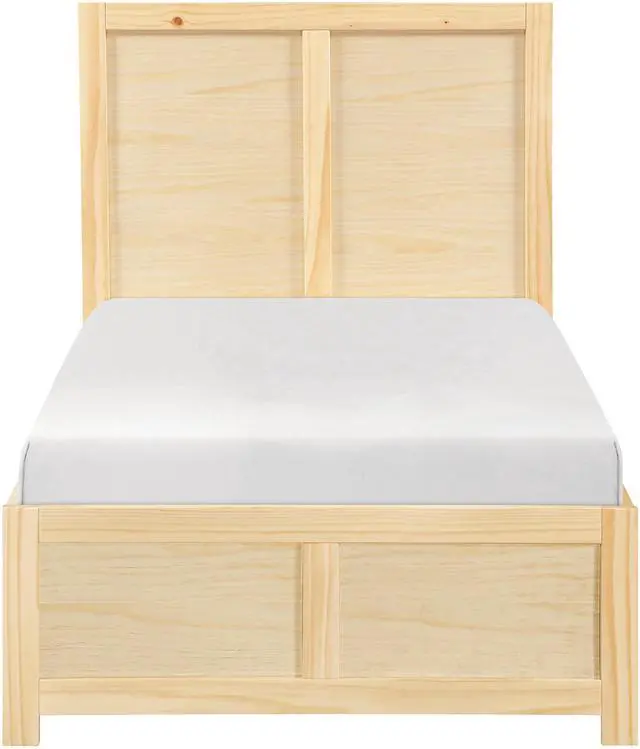Alt view image 3 of 7 - Contemporary Twin Size Platform Bed With Storage Toy Boxes Sleek Design Natural Pine Finish Wooden Bedroom Furniture 1Pc