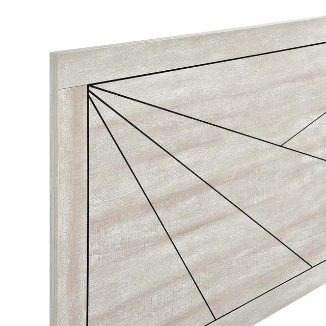 Alt view image 5 of 7 - Contemporary Gray Oak Finish Queen Bed Durable Wooden Bedroom Furniture 1Pc Line Pattern Headboard