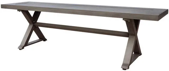 Main image of Modern Outdoor Aluminum Dining Bench, Dark Gray