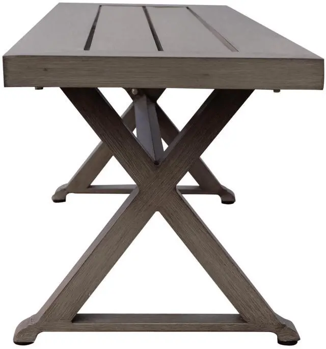 Alt view image 6 of 7 - Modern Outdoor Aluminum Dining Bench, Dark Gray