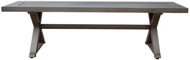Alt view image 5 of 7 - Modern Outdoor Aluminum Dining Bench, Dark Gray