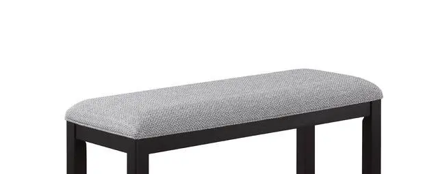 Alt view image 4 of 5 - 1Pc Transitional Dark Gray Finish Fabric Upholstered Counter-Height Dining Bench