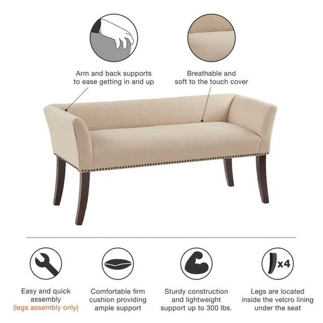 Alt view image 7 of 7 - Accent Bench Tan See below