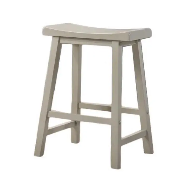 Alt view image 2 of 5 - 24 Inch Ergonomic Counter Height Stool, Set of 2, Curved Saddle Seat, Gray