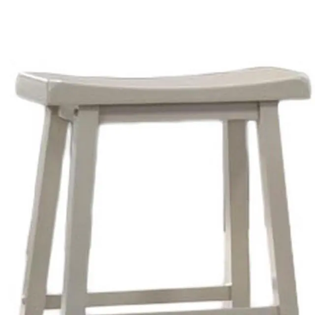 Alt view image 3 of 5 - 24 Inch Ergonomic Counter Height Stool, Set of 2, Curved Saddle Seat, Gray