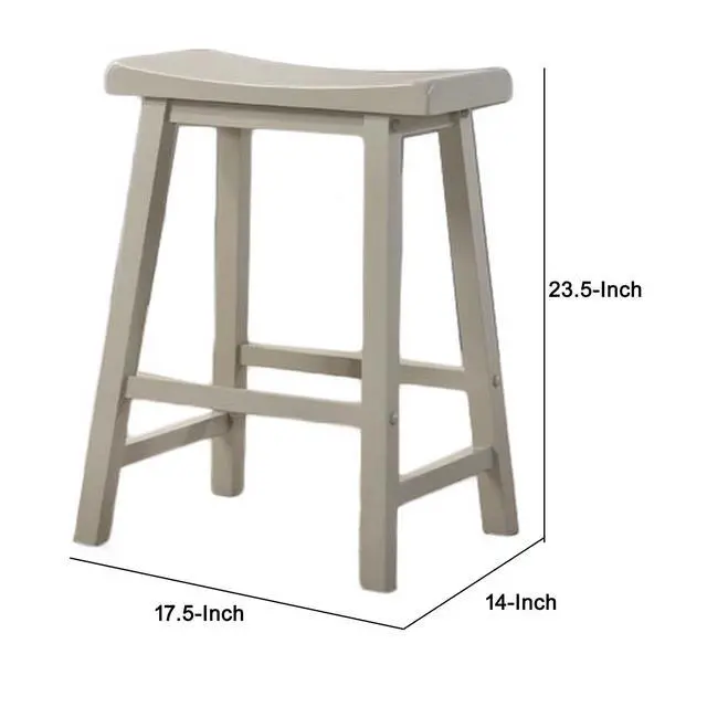 Alt view image 4 of 5 - 24 Inch Ergonomic Counter Height Stool, Set of 2, Curved Saddle Seat, Gray
