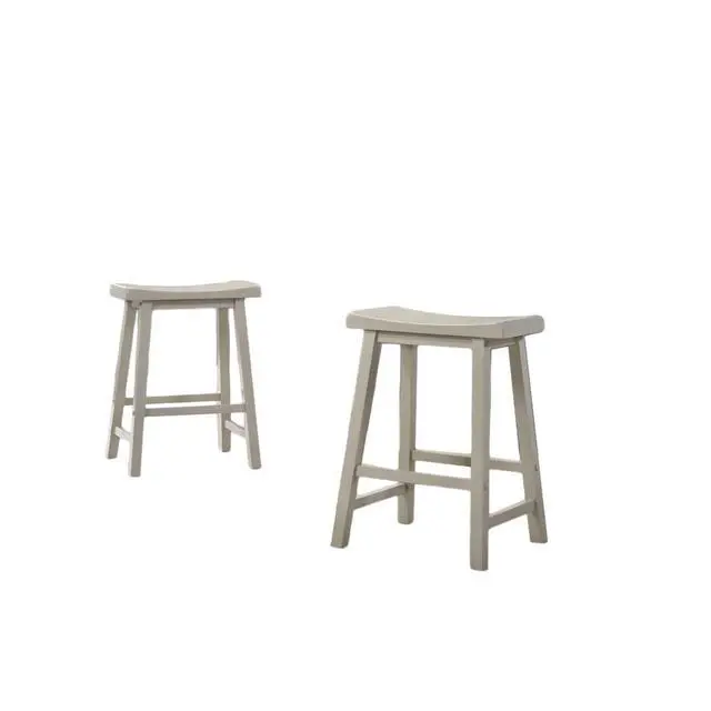Alt view image 5 of 5 - 24 Inch Ergonomic Counter Height Stool, Set of 2, Curved Saddle Seat, Gray