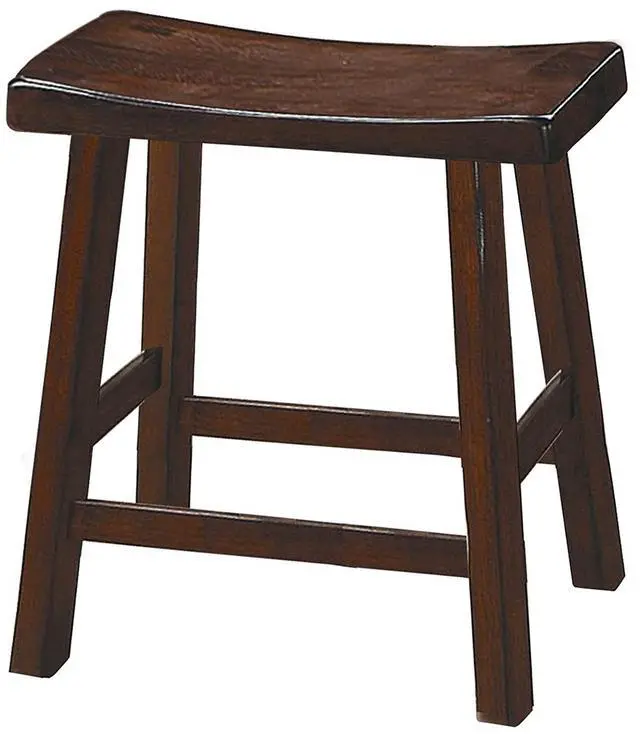 Main image of Wooden 18" Counter Height Stool with Saddle Seat, Distressed Cherry, Set Of 2