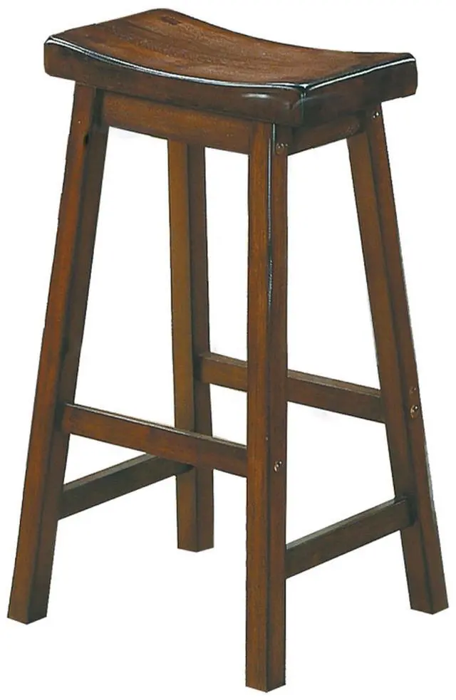 Main image of Wooden 29" Counter Height Stool with Saddle Seat, Distressed Cherry, Set Of 2