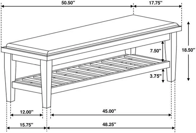 Alt view image 3 of 5 - Antique White Bench