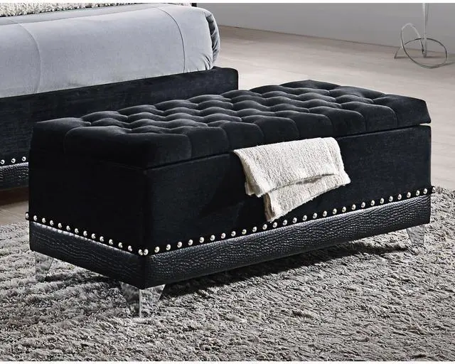 Alt view image 2 of 5 - Black Tufted Trunk with Nailhead Trim