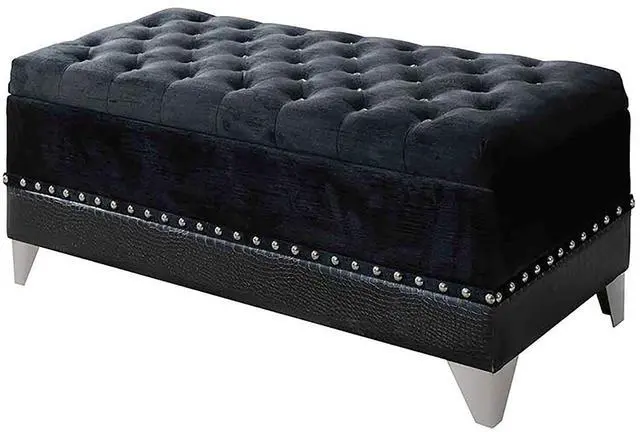 Alt view image 4 of 5 - Black Tufted Trunk with Nailhead Trim