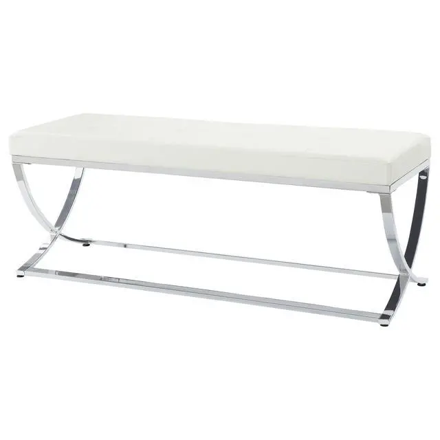 Alt view image 3 of 5 - Bastien White Accent Bench