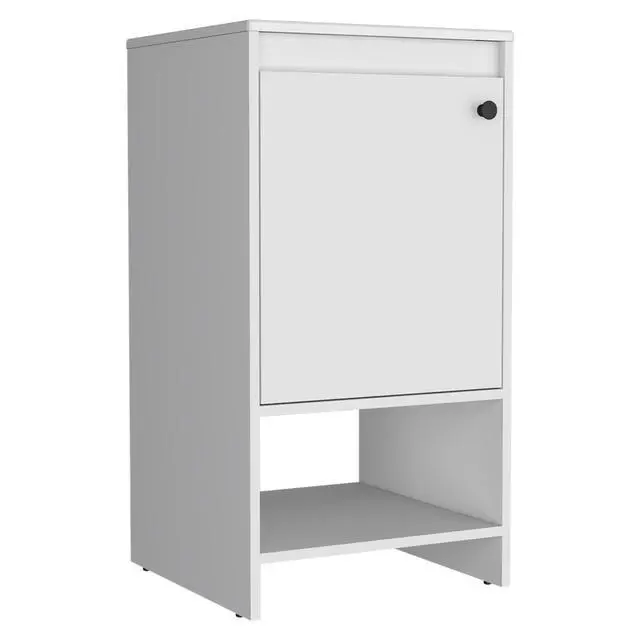 Alt view image 6 of 7 - Jane Bathroom Vanity, Single Door Cabinet, Two Shelves -White