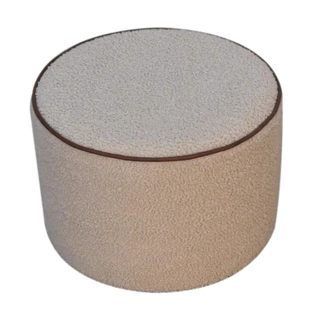 Alt view image 4 of 7 - Serenity Large Round Footstool, Upholstered, Beige