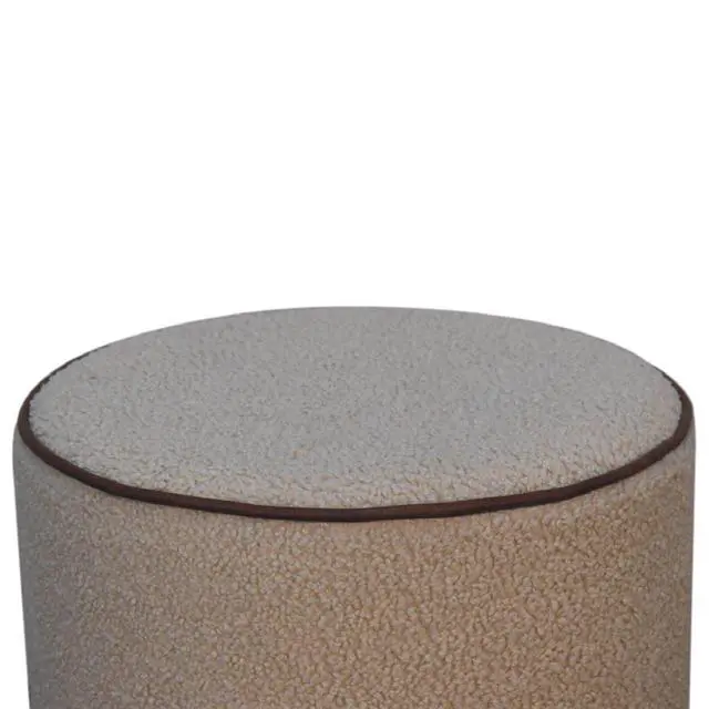 Alt view image 5 of 7 - Serenity Large Round Footstool, Upholstered, Beige