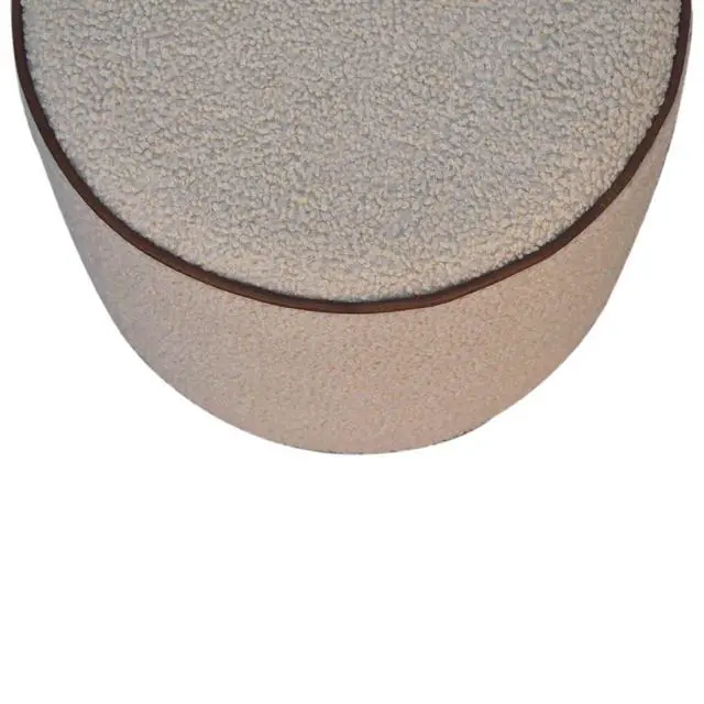 Alt view image 6 of 7 - Serenity Large Round Footstool, Upholstered, Beige
