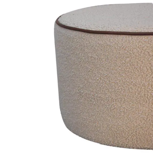 Alt view image 7 of 7 - Serenity Large Round Footstool, Upholstered, Beige